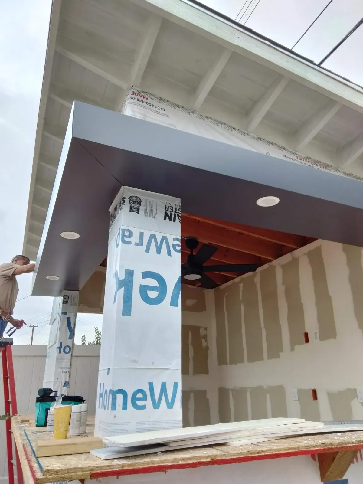 Custom metal soffit system in Orange County, CA